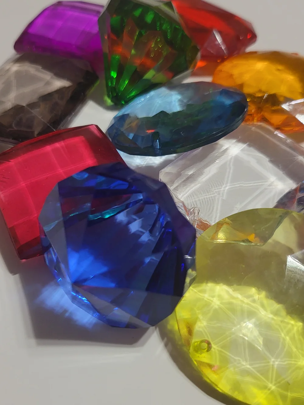 Assorted Multicolor Acrylic Gemstones For Crafting.